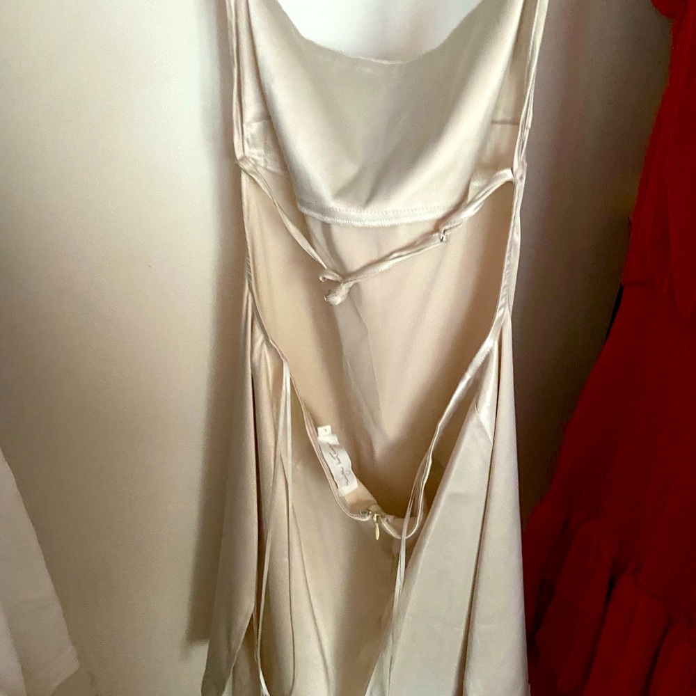 Silky open back dress